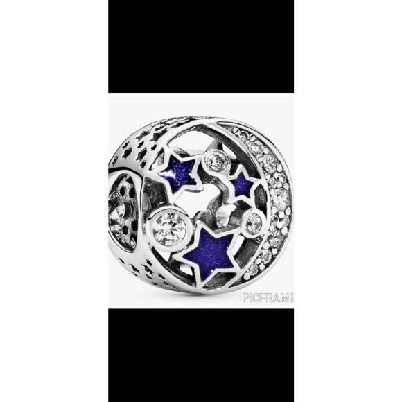 Pandora Shimmering Midnight Blue Enamel Vintage Night Sky - Picture 1 of 3